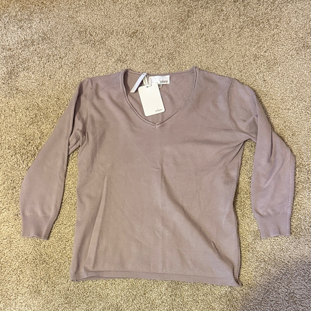 Milano Soft Lavender V-Neck Sweater Top